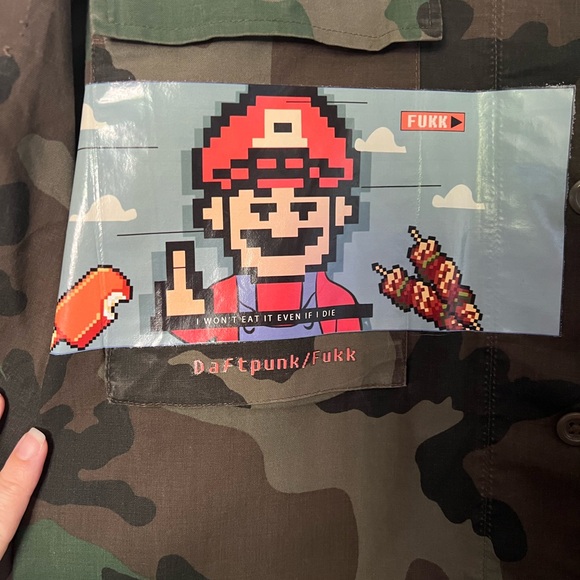 One-of-a-Kind Mario Bros Camouflage Jacket/Vest - Streetwear Style, Size O/S - Picture 7 of 7